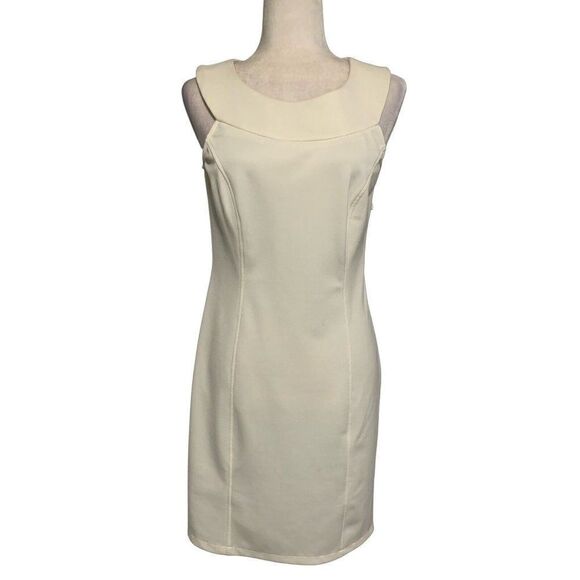 Akira Chicago Womens Solid White Round Neck Bodycon Tank Mini Dress Medium - Picture 1 of 5